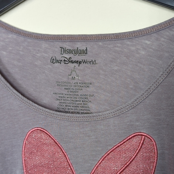 Disneyland Resort Minnie Mouse Grey Quarter Sleeve Cropped T-shirt Size M - Picture 4 of 7